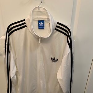 White Adidas Adicolor FireBird track top jacket
